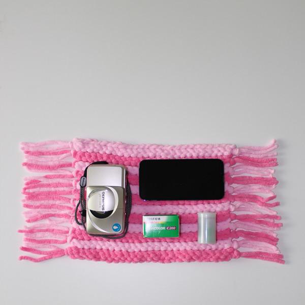 washable stripe rug mini(pink)