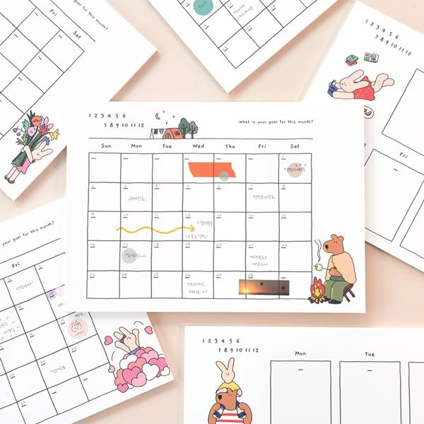 해피앤럭키 A4 플래너 (먼슬리,위클리)