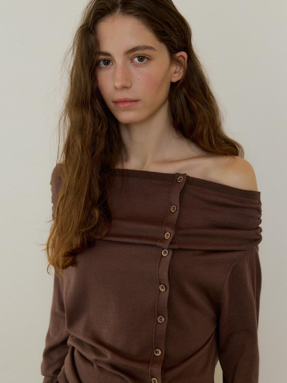 [3color] lady off shoulder knit 245