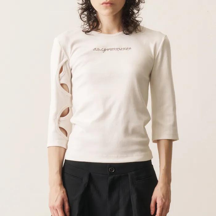 3-Quarter Cutout Tee, Smog