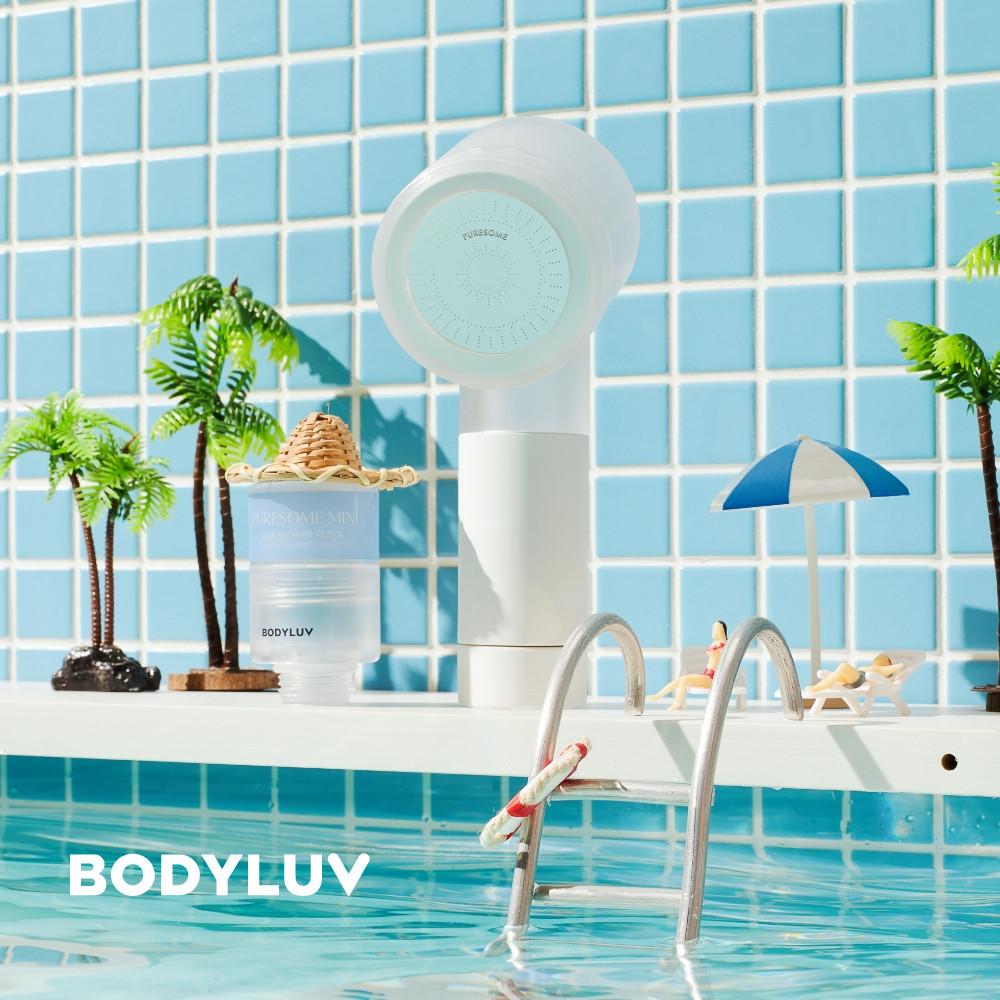 퓨어썸 여행용 미니 샤워기 (기본 베이직 퓨어필터 1개 포함,전용 방수 파우치 증정)(석회수필터/여행용샤워필터/여행필수템/수압상승)