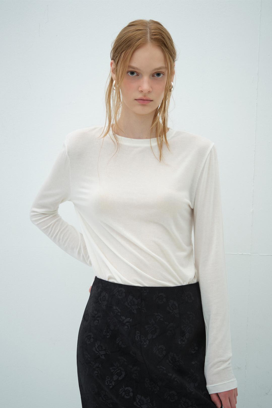 SOFT WOOL TENCEL T-SHIRT_IVORY