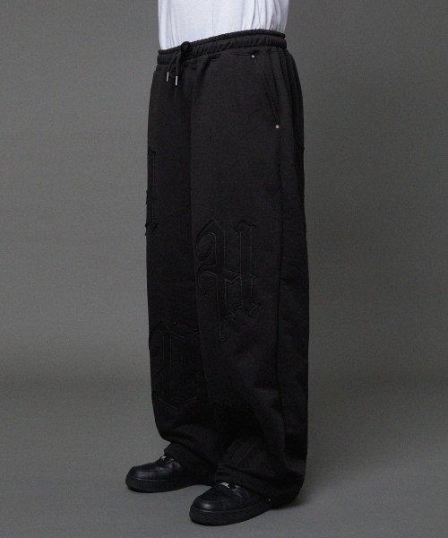 후드후드(HOODHOOD)  HD 로고 아플리케 스웨트팬츠 블랙 - 사이즈 & 후기 | 무신사