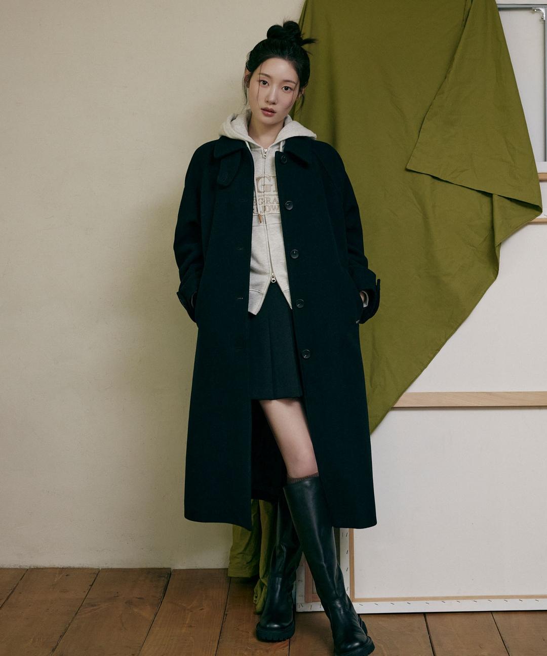 (우먼) 울 발마칸 코트_블랙