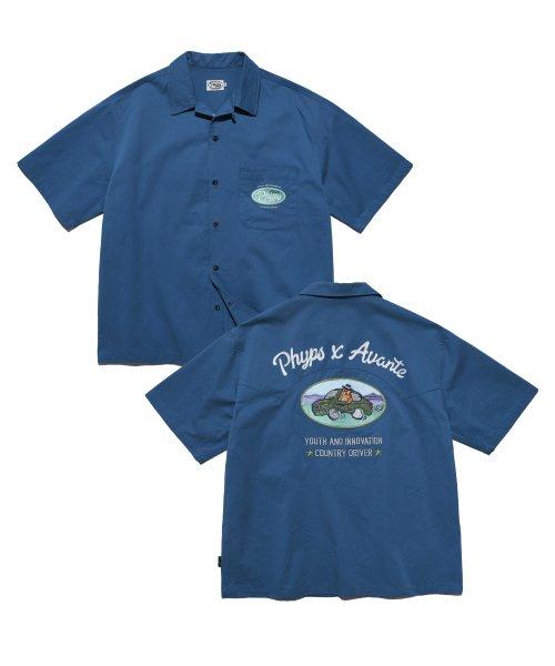 PHYPS® X AVANTE OPEN COLLAR SHIRT VINTAGE BLUE