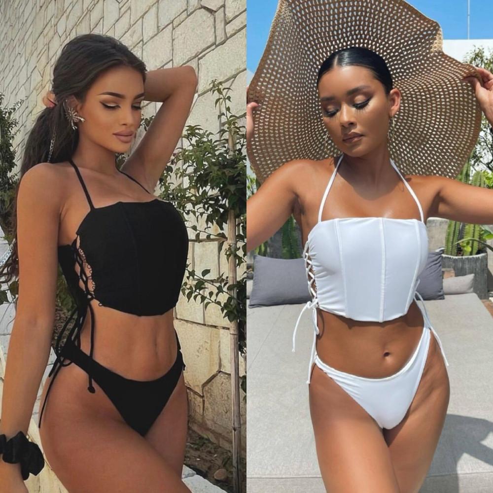 사이드스트랩 스카프 홀터넥비키니 세트 바디프로필의상