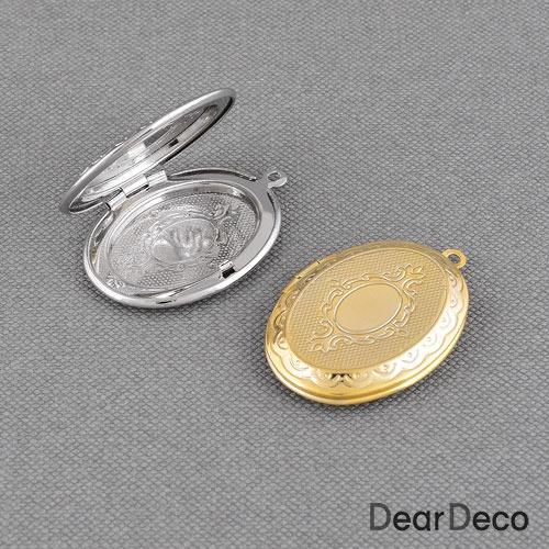 오벌 로켓펜던트(길이32~34mm)(1개)사진목걸이만들기 악세사리부자재 m2104-30