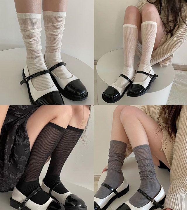 <2개구매시할인> 여리여리 끝판왕 발레코어 뉴진스 골지 시스루 레그워머