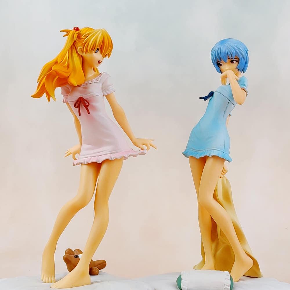 [중고] 단일재고 세가 에반게리온 엑스트라 피규어 파자마베이비 아스카 & 레이 2종세트 (2007년 당시물)