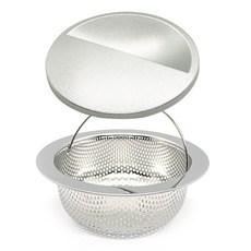 굿스탑 국산 304 스텐 라운딩 싱크대 거름망 + 스텐 반달 배수구 커버 세트