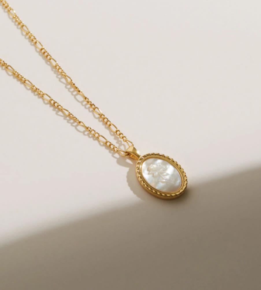 안나루이사 헤나 로즈 인그레이브 팬던트 목걸이 14K 골드 Ana Luisa