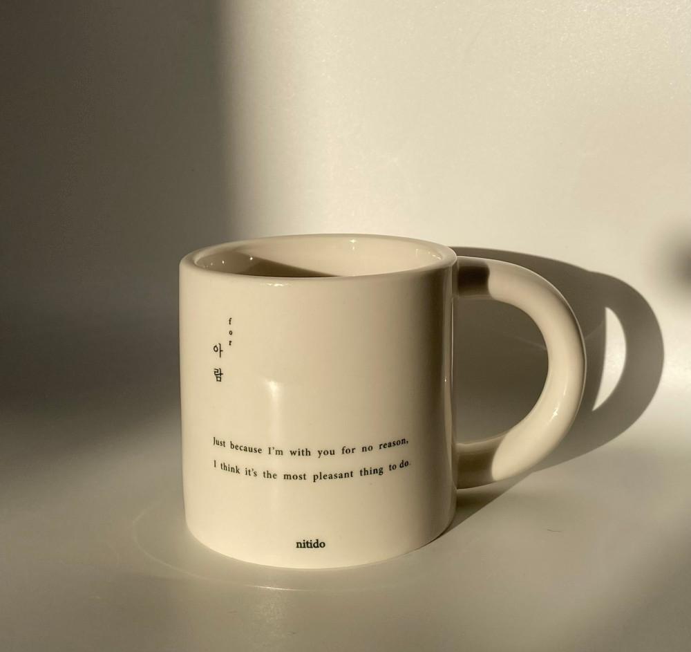 주문제작 커스텀 머그컵 유리컵 커플 집들이 홈카페 답례품 니티도 선물 이니셜