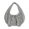 Bunny Ribbon Hobo Bag _ Grey Polka Dot