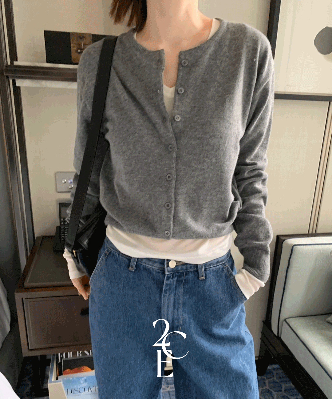 이센치 🌷 마르젠 크롭 라운드넥 니트 가디건 (3color) 울 이너 레이어드 단추 기본핏