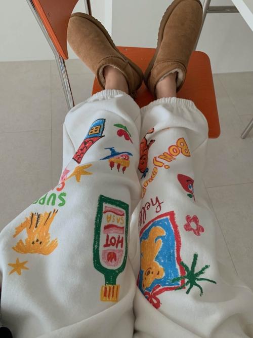 봉주르 드로잉 조거(기모) - 2col