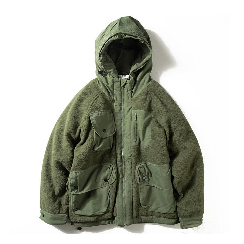 팔꿈치 패치 콤비 웰론 후리스 자켓