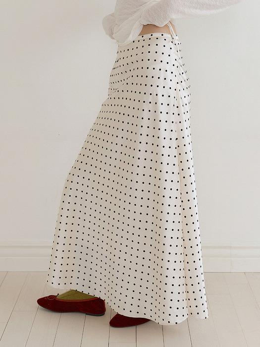 Satin Full Length Flare Skirt (cream)