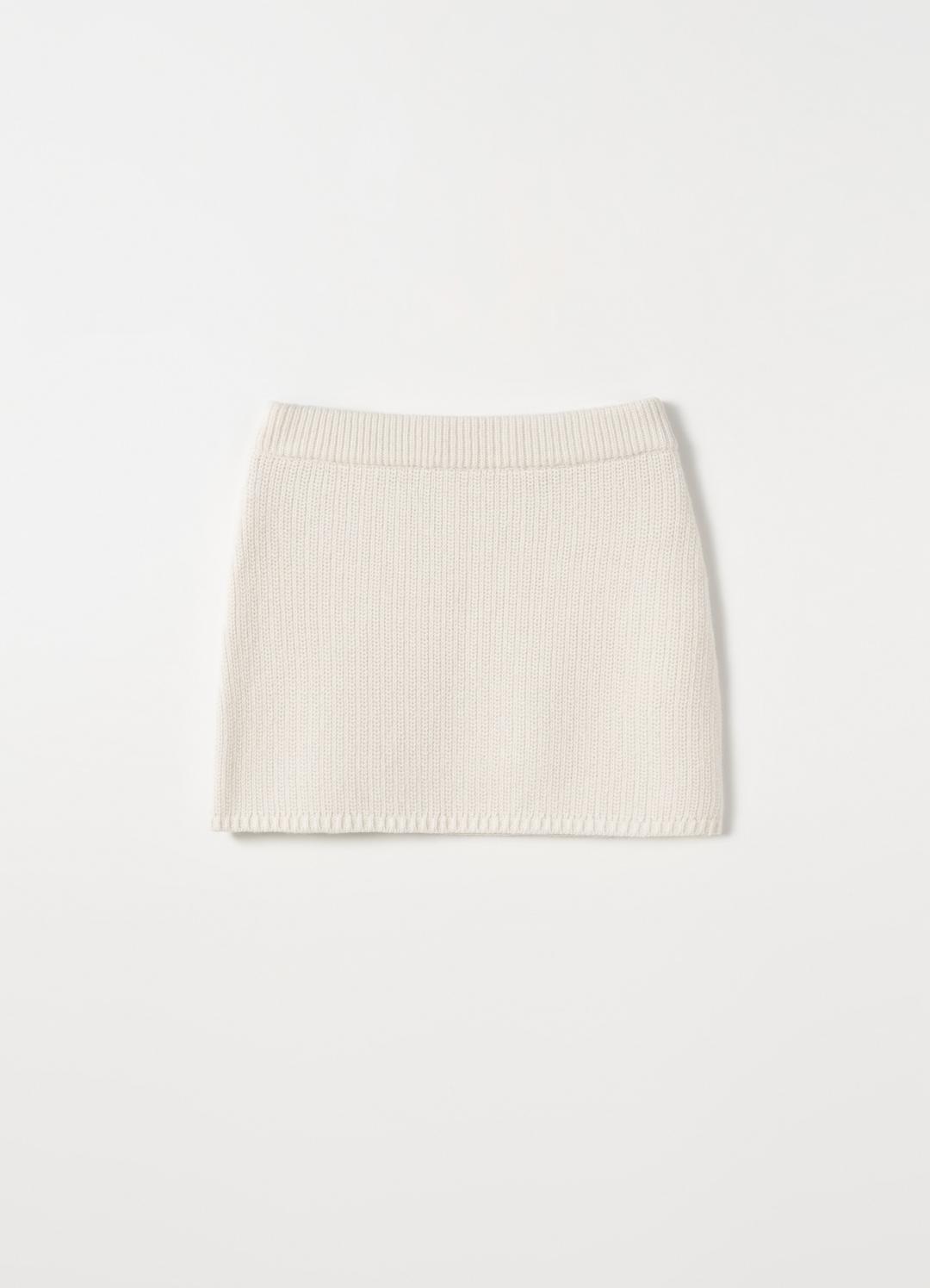 Merino Wool Mini Skirt(Ivory)