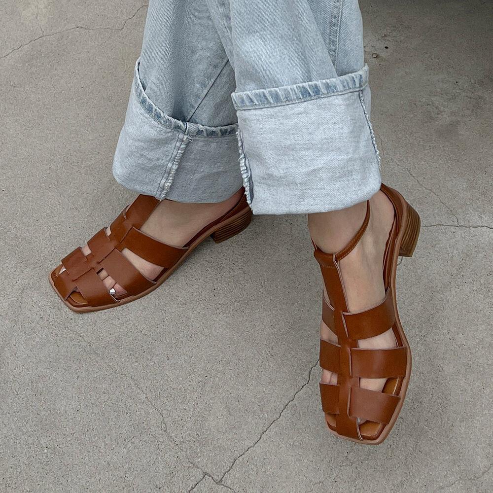 ANNA Fisherman Strap Sandals - 5color 5cm 피셔맨 스트랩 미들 샌들힐