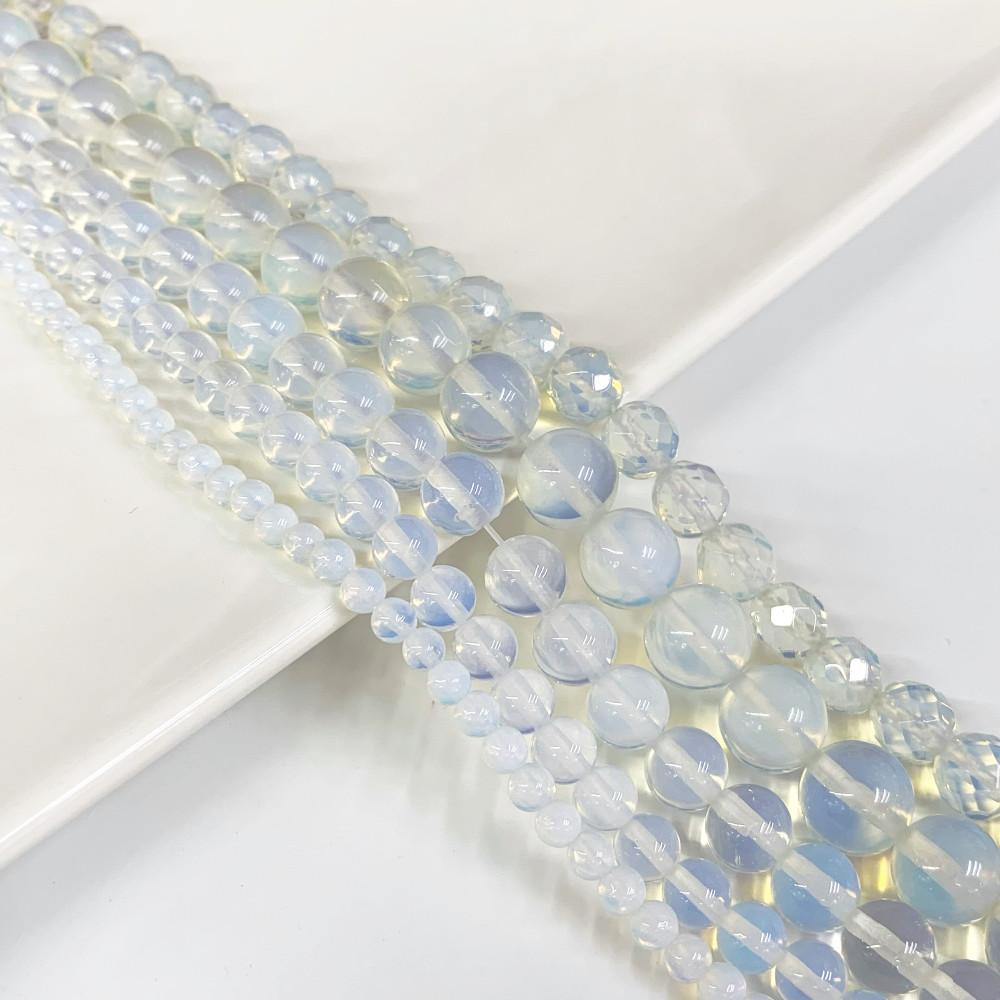 오팔(단백석) 원석 4mm~10mm 1줄 / 팔찌만들기 재료 / 목걸이 재료