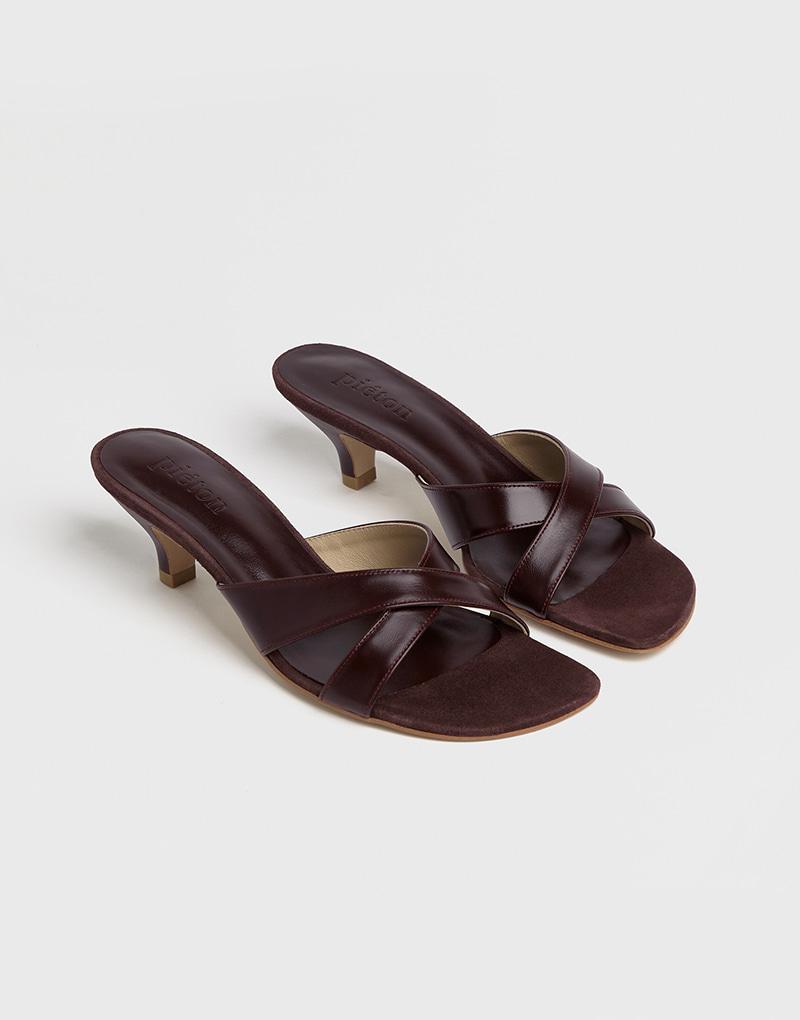 SEL flat sandals_burgundy