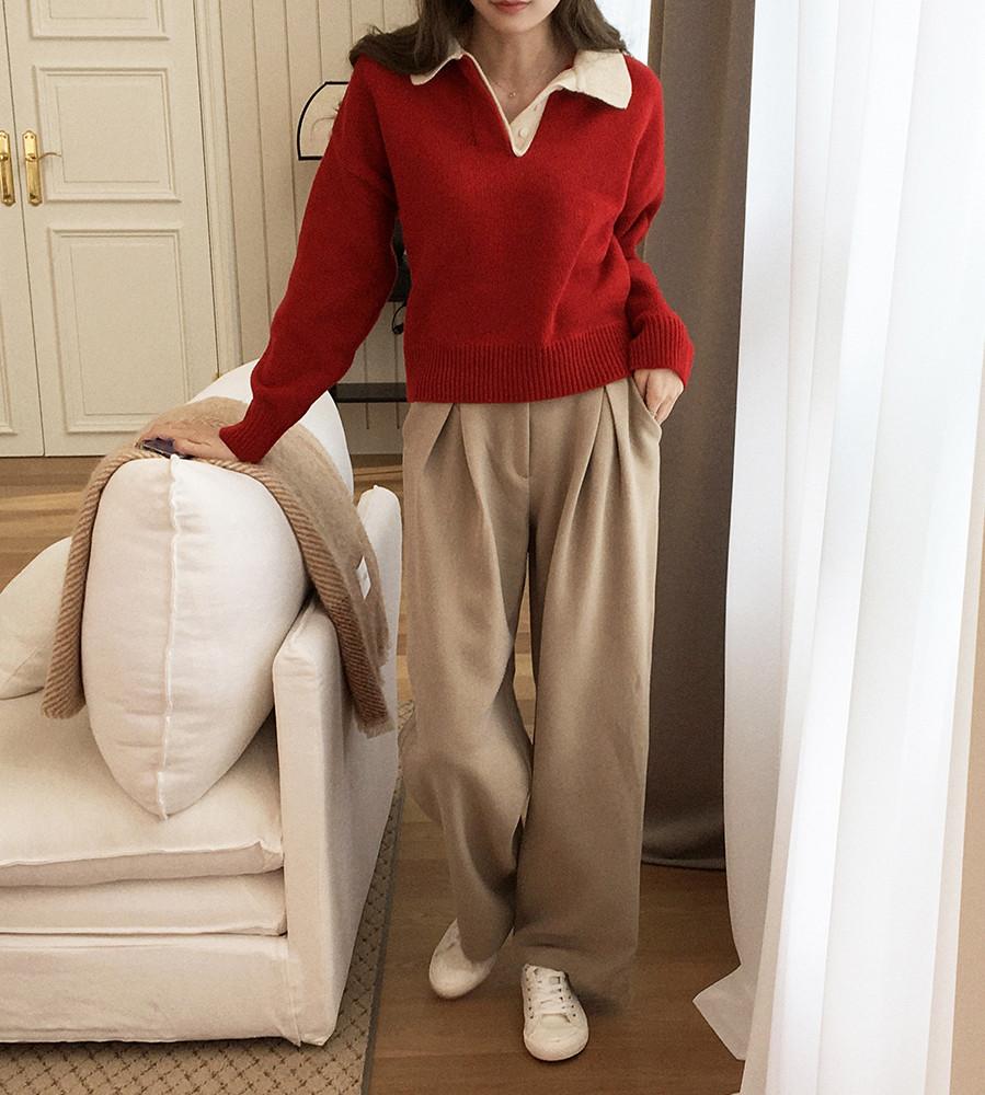 쉐필드 더블 핀턱 윈터 와이드 슬랙스