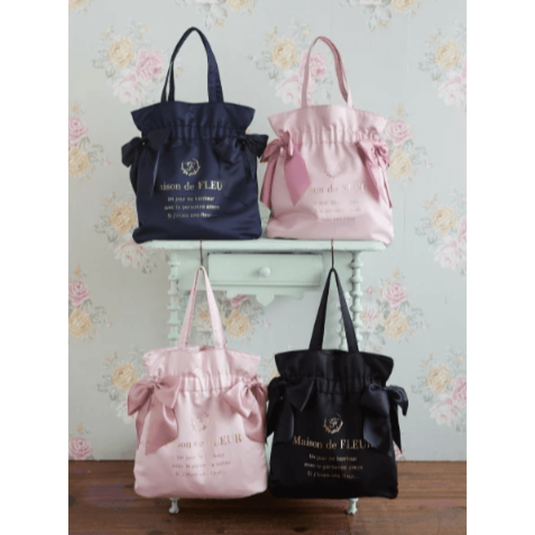 메종드플뢰르 더블 리본 토트백 maison de fleur 일본직구