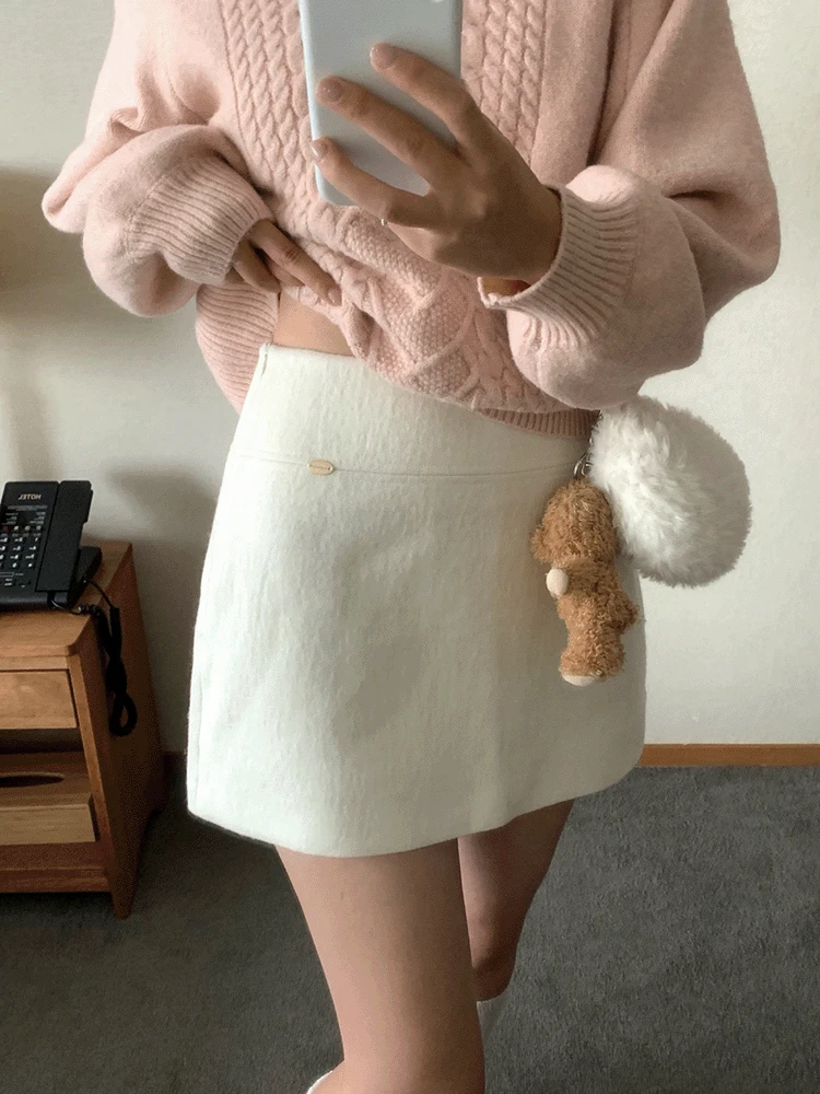 [☃️겨울치마/도톰해요💭] 에센셜 울 미니 스커트 (속바지 안감)