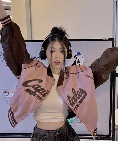 (9994) CAP 크롭 야구 점퍼