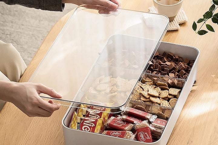 분리형 보관 용기 모듈러 바트 칸칸나눔 다과함 플라스틱 밧드 커버