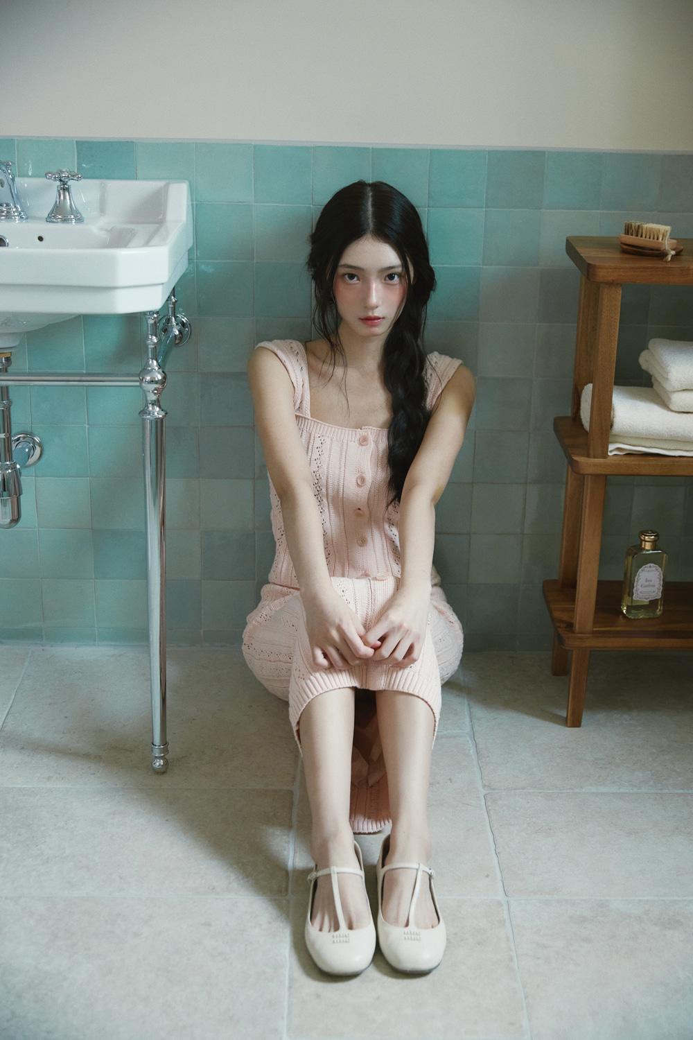 핑크 페어리 니트 탑