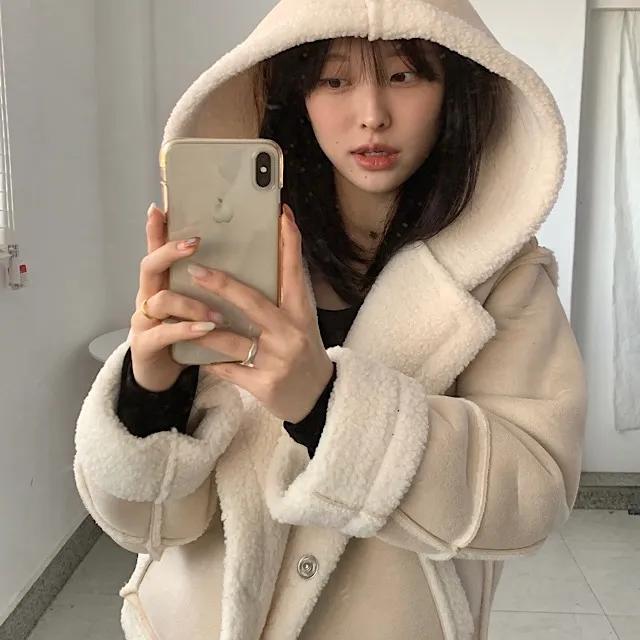 [FW신상]뽀글이 후드 털 베어 무스탕 자켓 점퍼