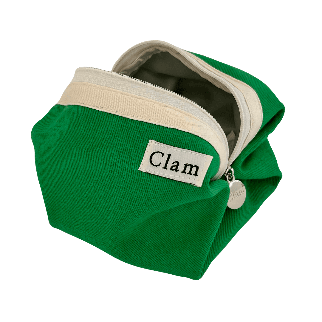 Clam round pouch _ Vivid green