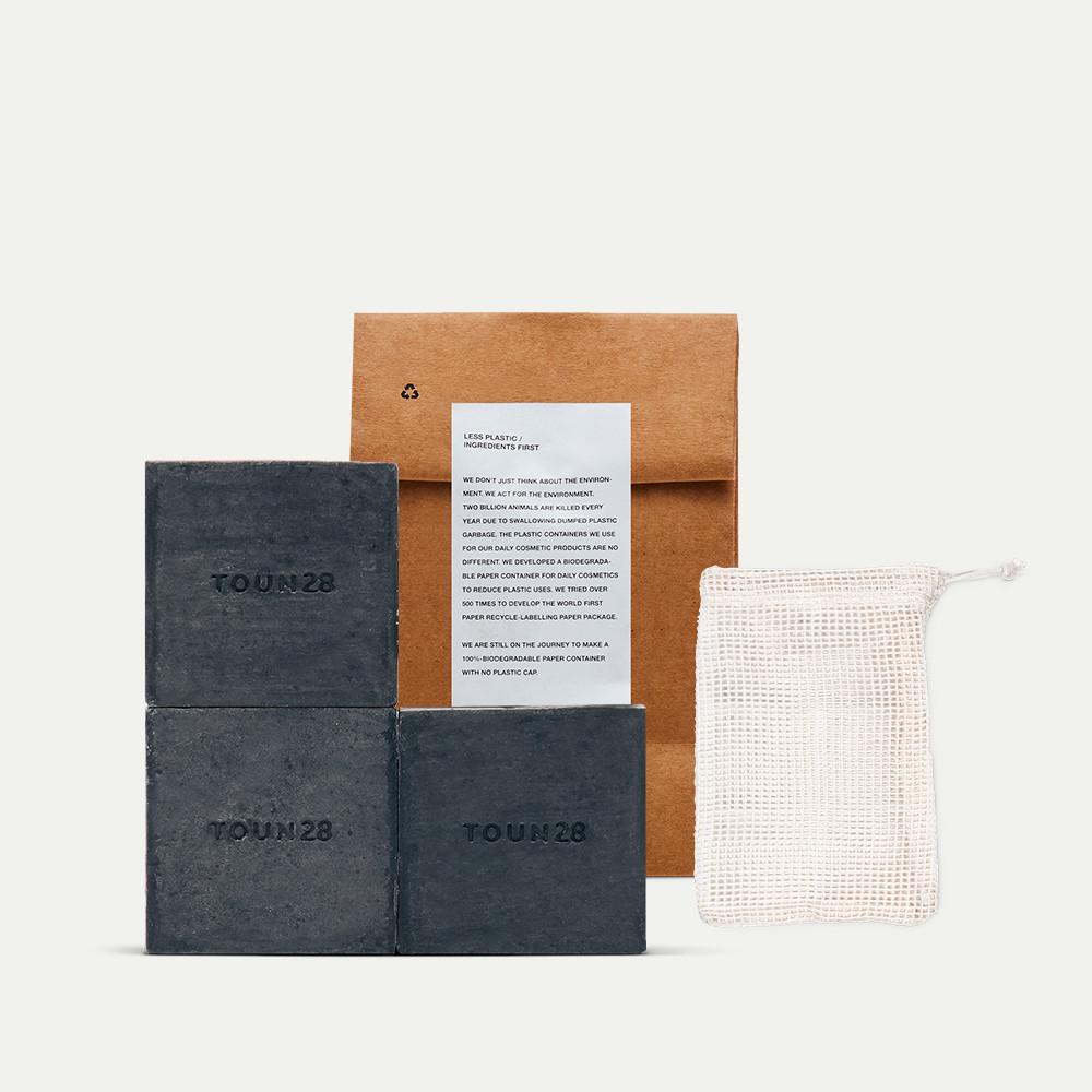 [페이퍼백 동봉&비누망 무료] 톤28 샴푸바 S21 검은콩+참숯 100gx3개입(얇은모발) 약산성 천연 비오틴 샴푸 제로웨이스트