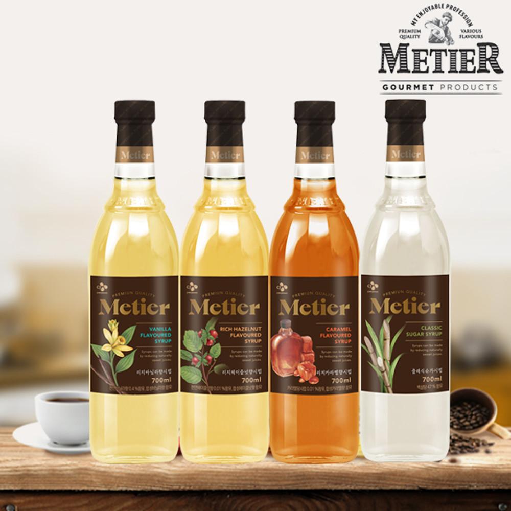 CJ메티에 시럽 모음 700ml 바닐라 카라멜 헤이즐넛 클래식슈가 커피시럽
