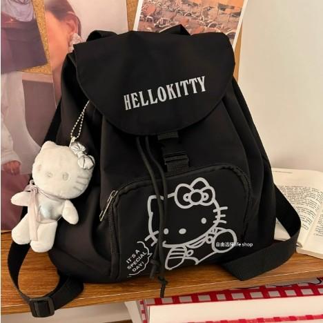 헬로키티 hellolitty 블랙 백팩 학생 가방 배낭