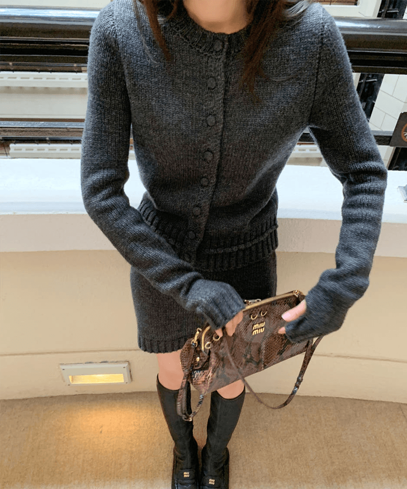 울 워머 가디건 니트 스커트 투피스 (개별선택)