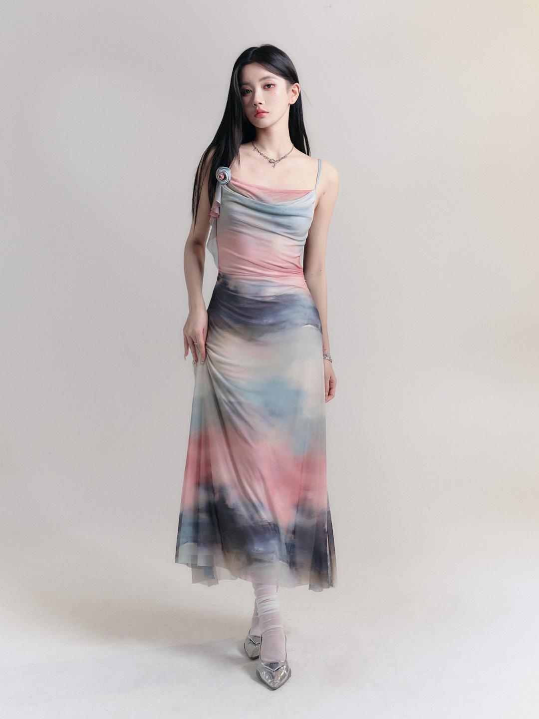 [FRAGILE HEART] Vibrant Tropical Resort Dress