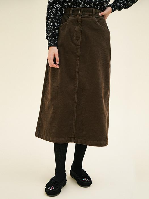 5포켓 스커트 (코듀로이) 브라운 244401SBR