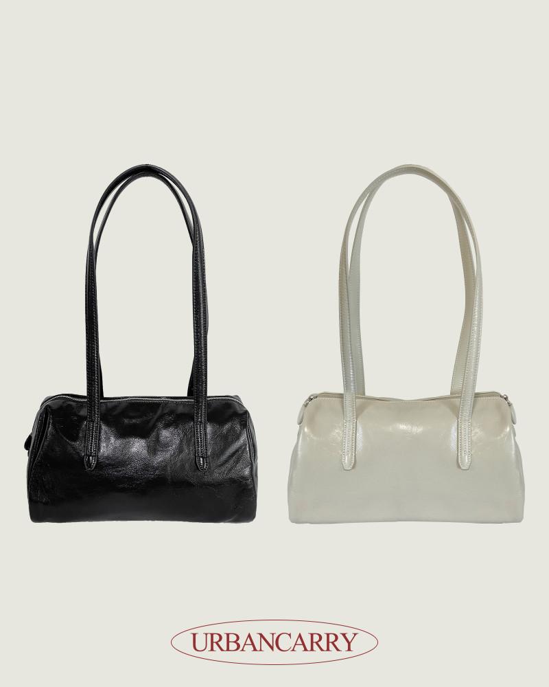 소가죽 크랙 세미보부상 라운드 숄더백 2color