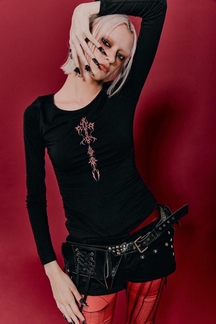 [PLASMID] TATTOO Slim T-Shirt (black)