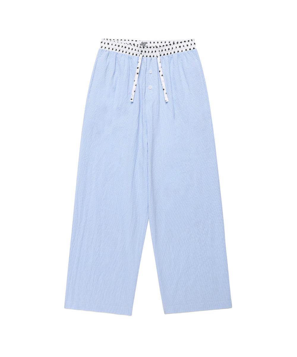 W CHECK LOUNGE PANTS[BLUE]
