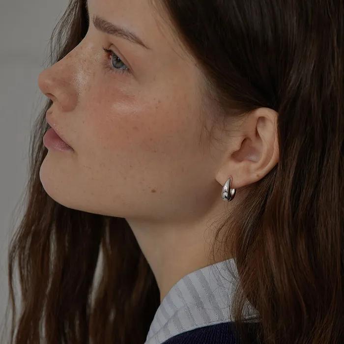 [silver 925] Ellipse Hoop Earring