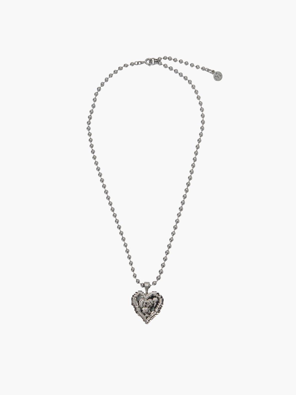 PIXEL HEART NECKLACE_silver