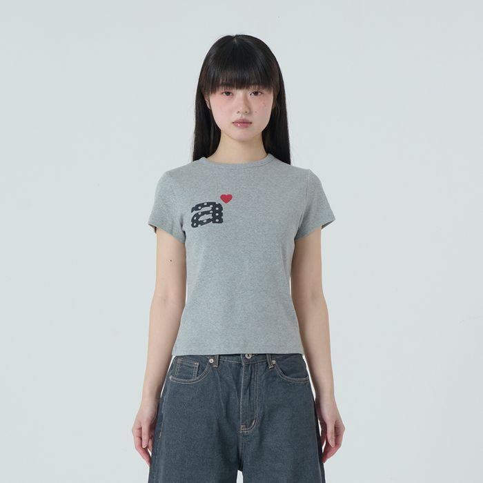 DOT SMALL LETTER TEE [MELANGE GREY]