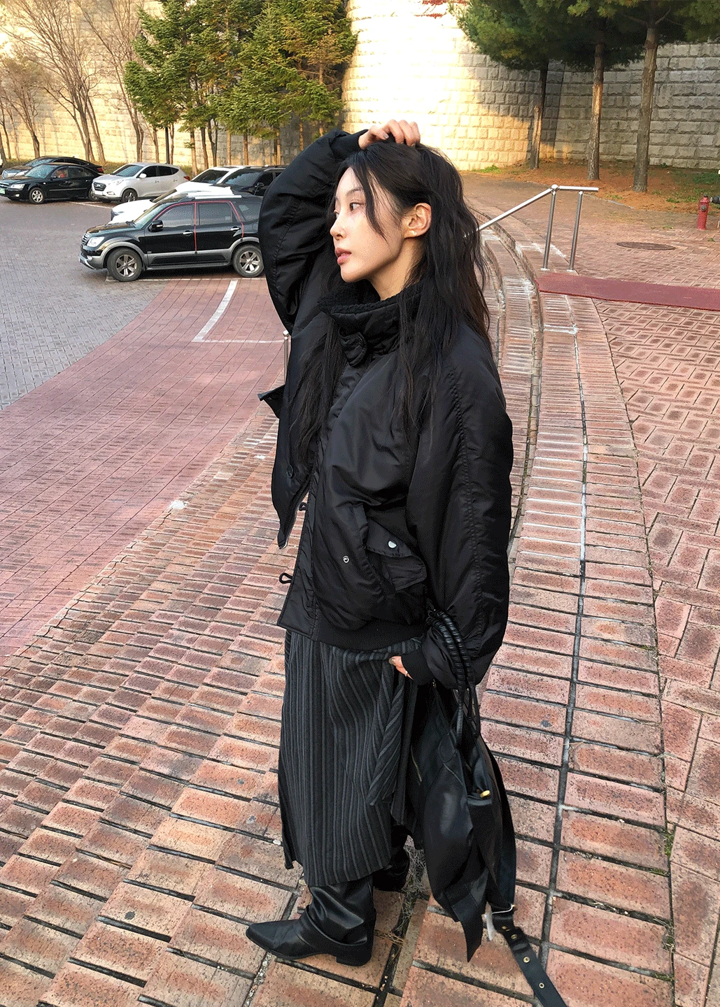 [서사장PICK❤️/벨트세트]STRIPE UNBALANCED SKIRT