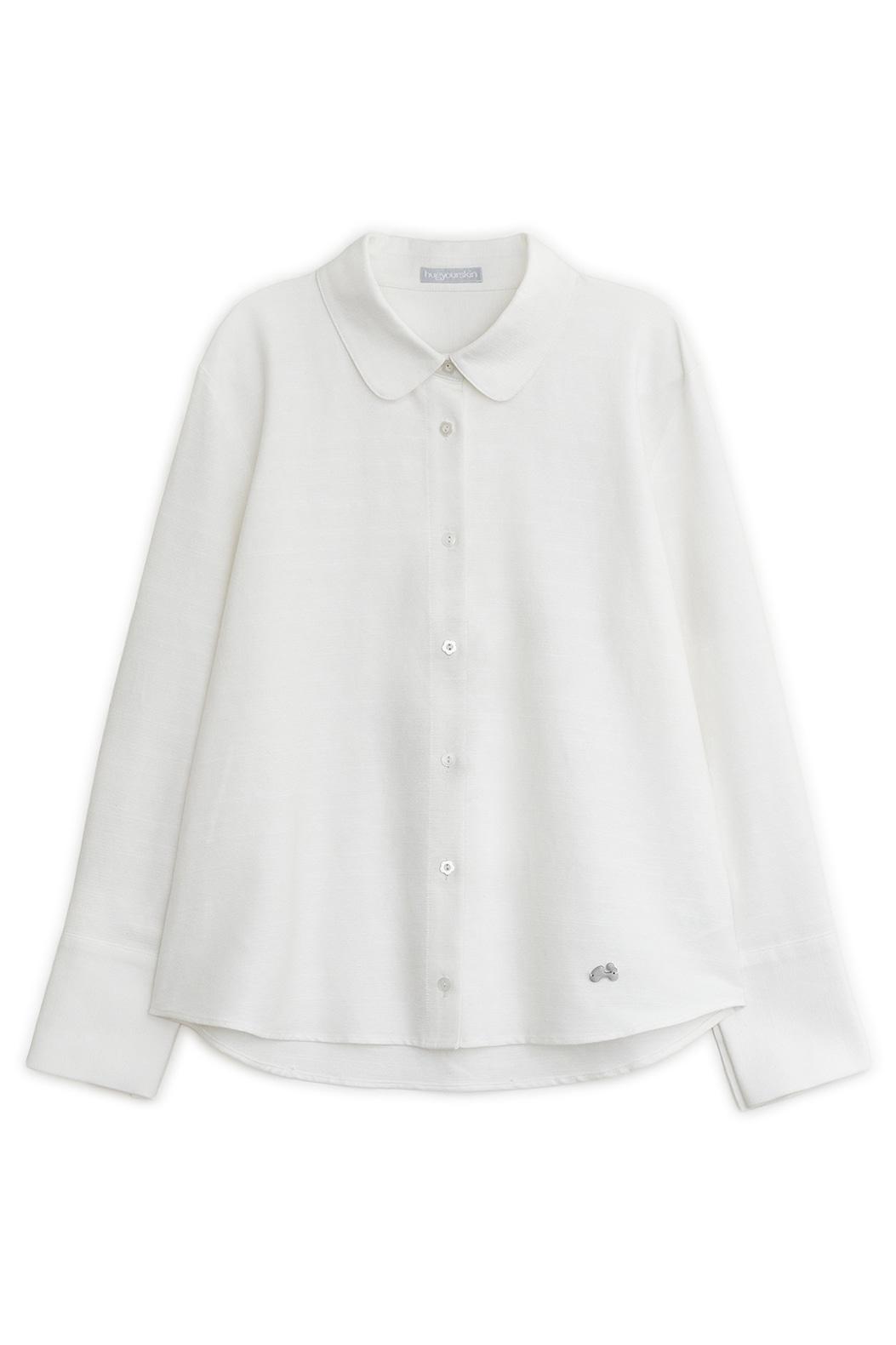 Signature round collar shirts (White)