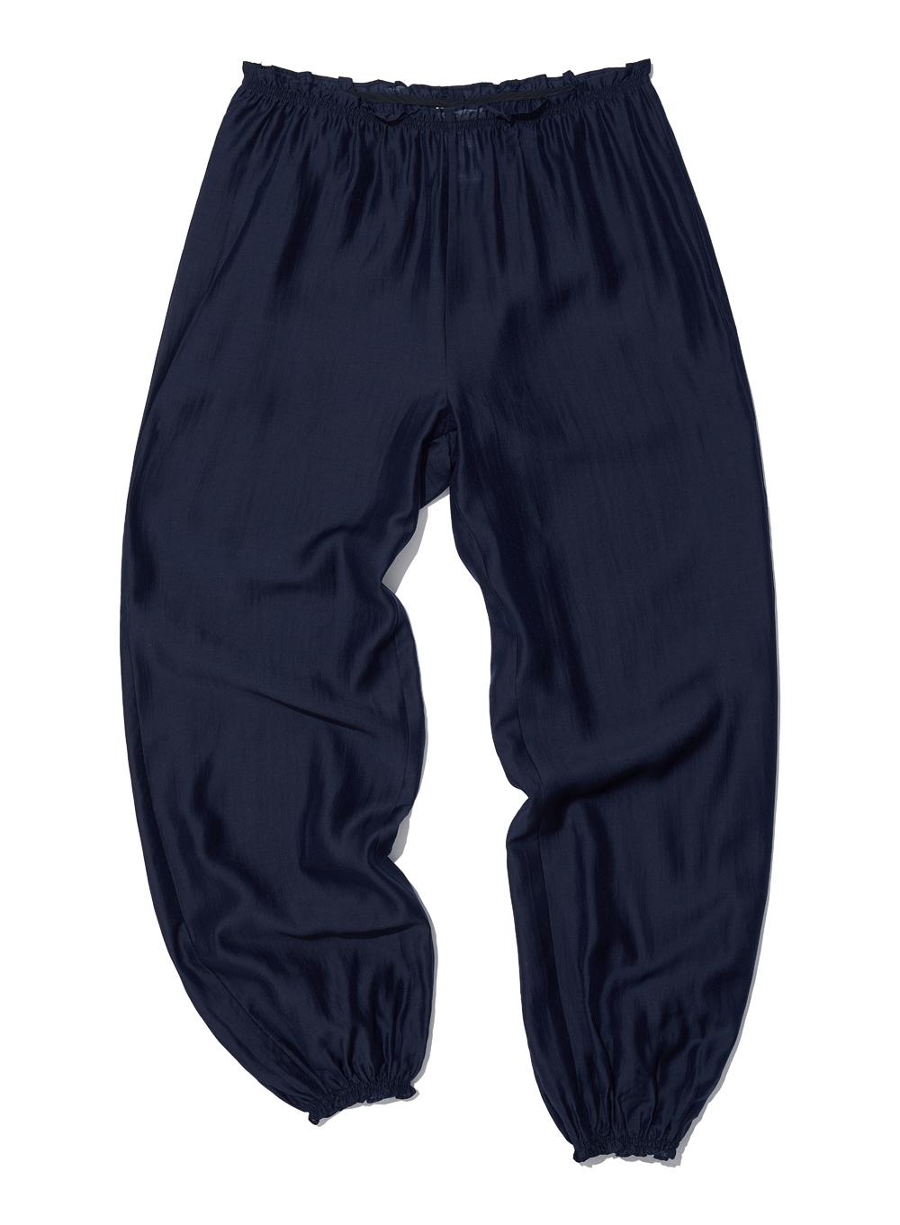[WOMEN] FRILL SHEER HAREM PANTS_NAVY