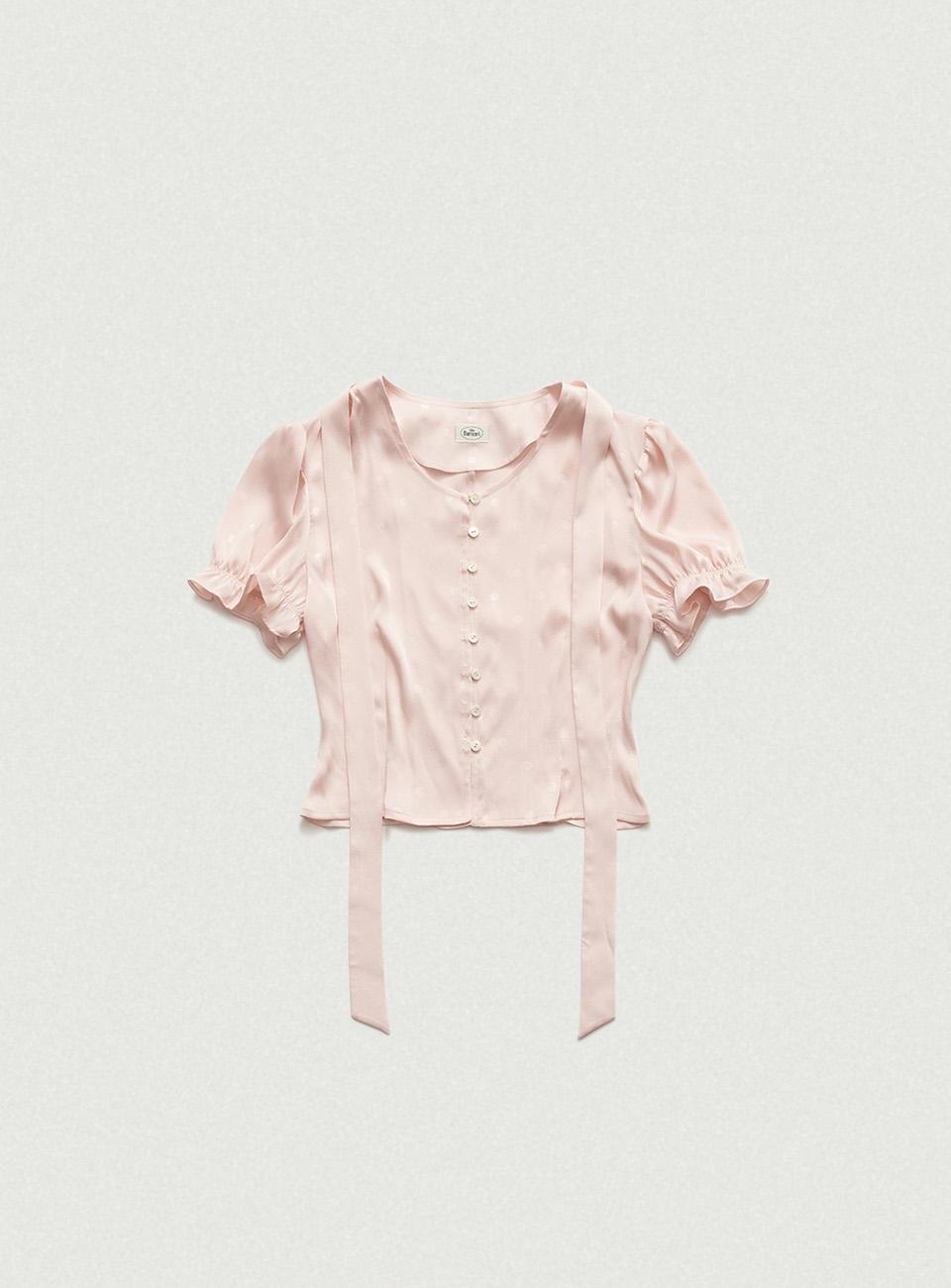 Pink Jasmine Dream Ribbon Dot Blouse [3월 말 순차 배송]