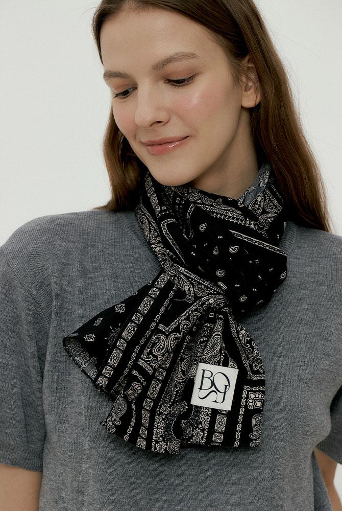 mandy cotton scarf - black